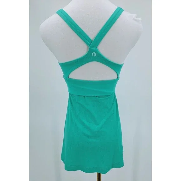 Lululemon Bali Breeze Cutout Racerback Wrap It Up Tank Top  4 Teal Mint Green - Picture 3 of 8